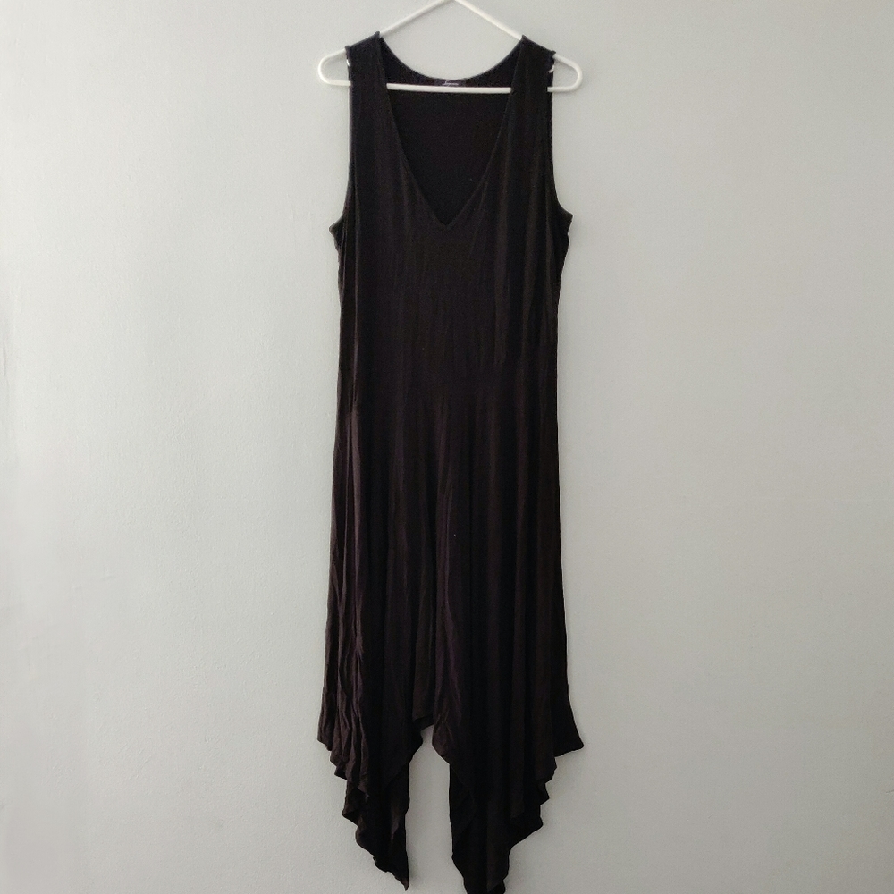 BLACK TANK DRESS ASYMMETRICAL SIZE